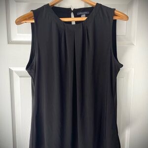 Tommy Hilfiger Black Sleeveless Pleated Blouse